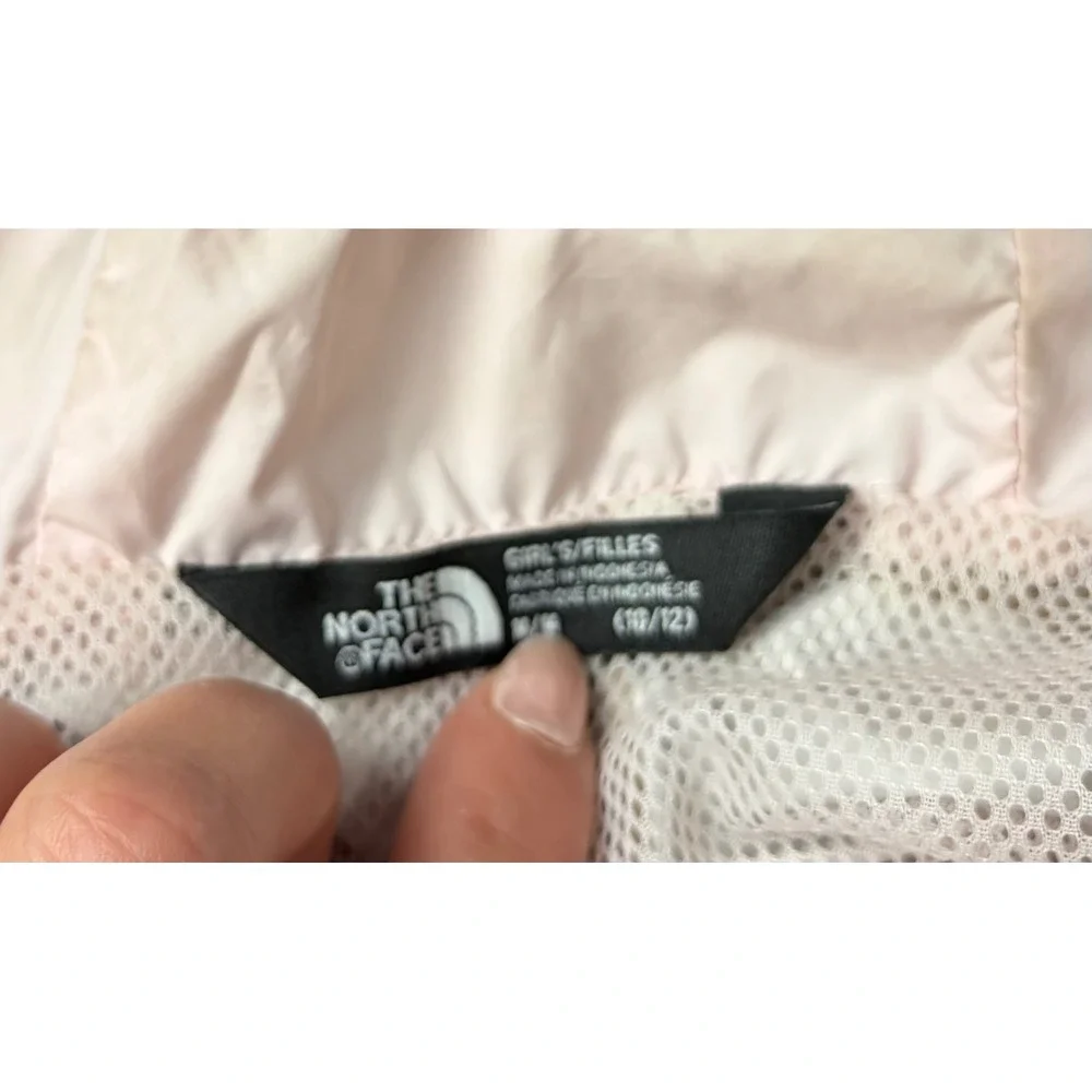 The North Face Girls DryVent Rain Jacket Gray Pink Size M 10/12 Waterproof